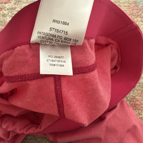 PATAGONIA girls M 10 Capilene Base Layer pants Bottoms Pink Hiking Camping Trek - Picture 6 of 10